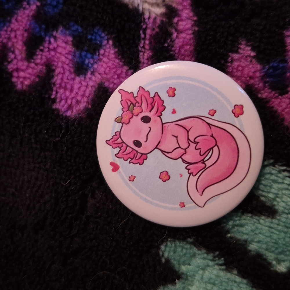 Axolotl button Pin 📌